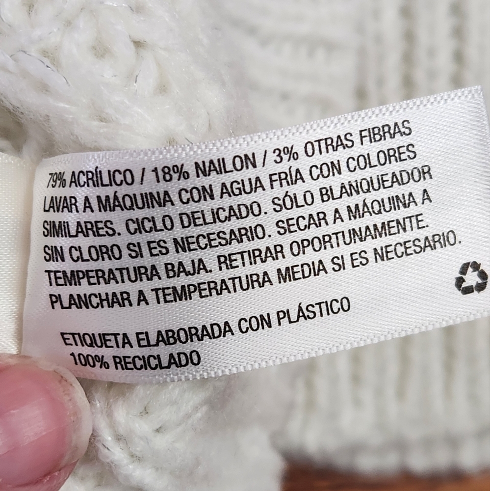 A New Day white Turtle Neck open knit sweater size small - Picture 14 of 16